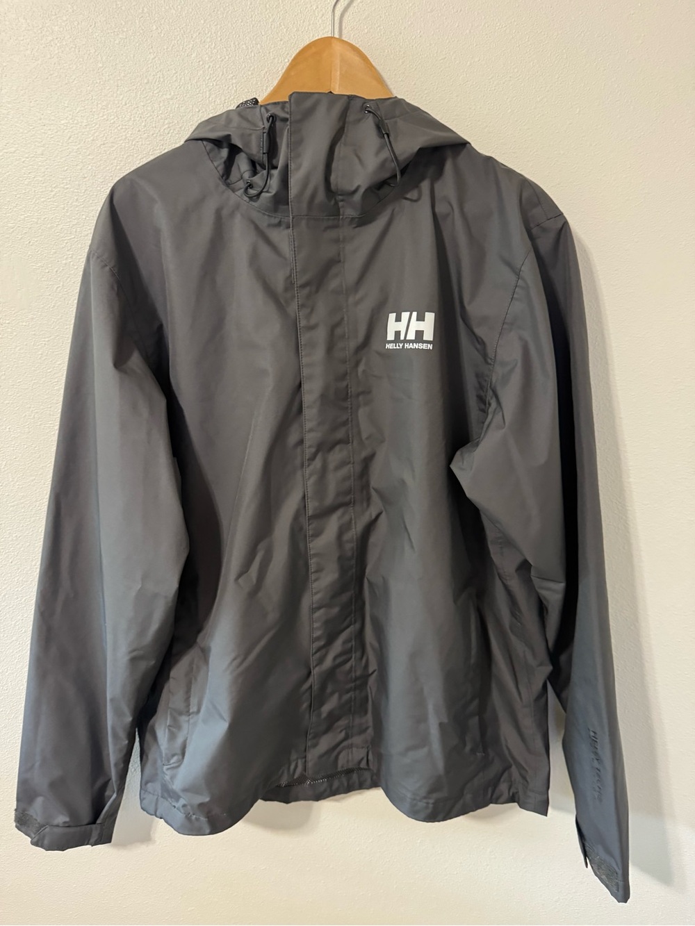 Helly Hansen Seven J Rain Jacket Gray Waterproof Lightweight Mesh Lined 62047-L